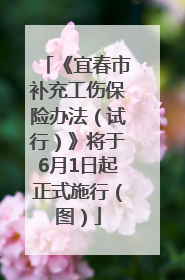 《宜春市补充工伤保险办法（试行）》将于6月1日起正式施行（图）