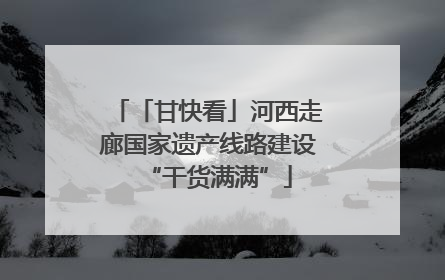 「甘快看」河西走廊国家遗产线路建设“干货满满”