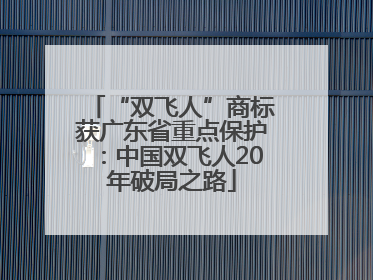 “双飞人”商标获广东省重点保护：中国双飞人20年破局之路