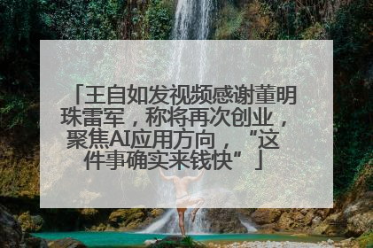 王自如发视频感谢董明珠雷军，称将再次创业，聚焦AI应用方向，“这件事确实来钱快”