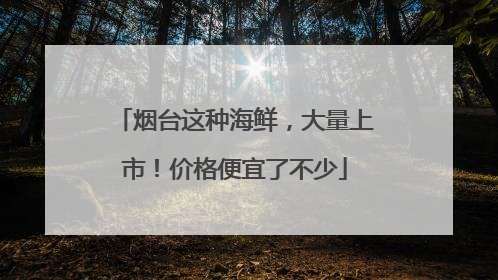 烟台这种海鲜，大量上市！价格便宜了不少