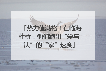 热力值满格！在临海杜桥，他们跑出“爱与法”的“家”速度