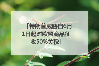 特朗普威胁自6月1日起对欧盟商品征收50%关税