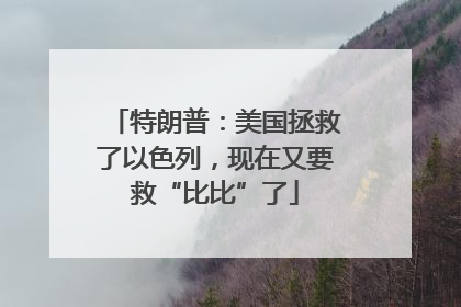 特朗普：美国拯救了以色列，现在又要救“比比”了