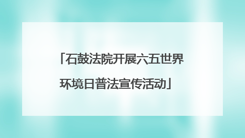 石鼓法院开展六五世界环境日普法宣传活动