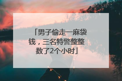 男子偷走一麻袋钱，三名特警整整数了2个小时