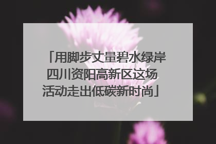 用脚步丈量碧水绿岸 四川资阳高新区这场活动走出低碳新时尚