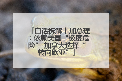 白话拆解丨加总理：依赖美国“极度危险” 加拿大选择“转向欧亚”