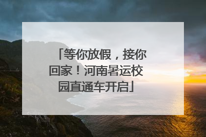 等你放假，接你回家！河南暑运校园直通车开启
