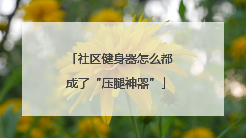 社区健身器怎么都成了“压腿神器”