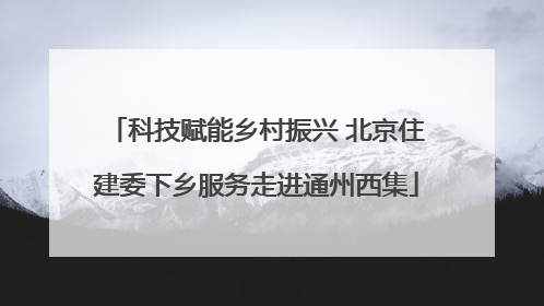 科技赋能乡村振兴 北京住建委下乡服务走进通州西集