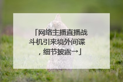 网络主播直播战斗机引来境外间谍，细节披露→