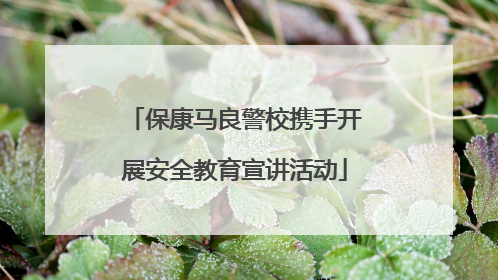 保康马良警校携手开展安全教育宣讲活动