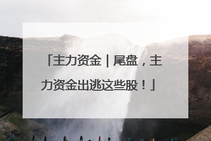 主力资金｜尾盘，主力资金出逃这些股！