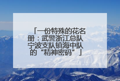一份特殊的花名册：武警浙江总队宁波支队镇海中队的“精神密码”