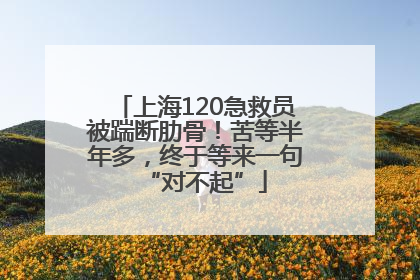 上海120急救员被踹断肋骨！苦等半年多，终于等来一句“对不起”