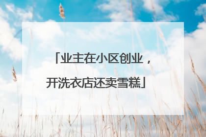 业主在小区创业，开洗衣店还卖雪糕