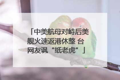 中美航母对峙后美舰火速返港休整 台网友讽“纸老虎”