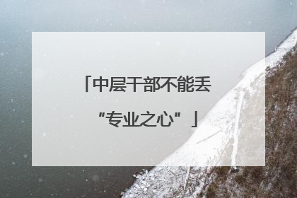 中层干部不能丢“专业之心”