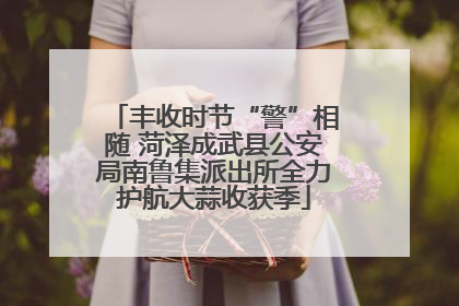 丰收时节“警”相随 菏泽成武县公安局南鲁集派出所全力护航大蒜收获季