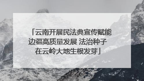 云南开展民法典宣传赋能边疆高质量发展 法治种子在云岭大地生根发芽