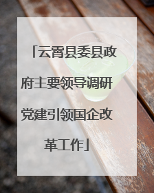 云霄县委县政府主要领导调研党建引领国企改革工作