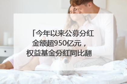 今年以来公募分红金额超950亿元，权益基金分红同比翻倍｜招财猫