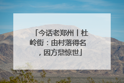 今话老郑州丨杜岭街：由村落得名，因方鼎惊世