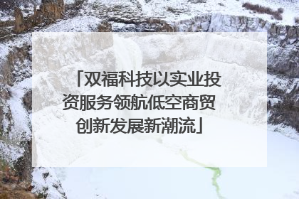 双福科技以实业投资服务领航低空商贸创新发展新潮流
