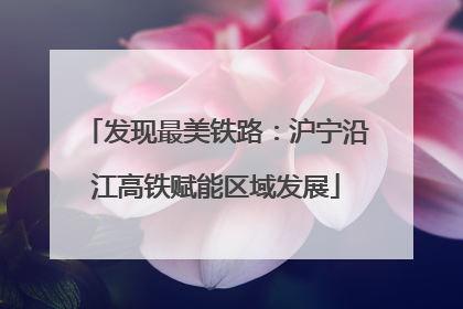 发现最美铁路：沪宁沿江高铁赋能区域发展