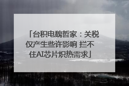 台积电魏哲家：关税仅产生些许影响 拦不住AI芯片炽热需求