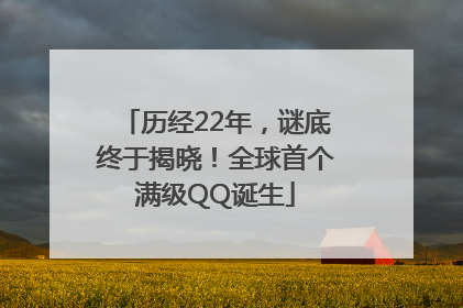 历经22年，谜底终于揭晓！全球首个满级QQ诞生