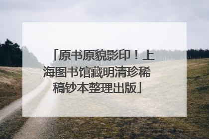 原书原貌影印！上海图书馆藏明清珍稀稿钞本整理出版