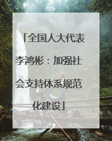 全国人大代表李鸿彬：加强社会支持体系规范化建设