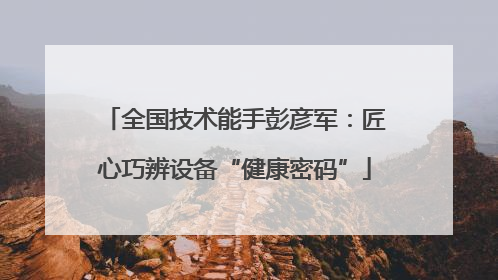 全国技术能手彭彦军：匠心巧辨设备“健康密码”