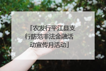 农发行平江县支行防范非法金融活动宣传月活动
