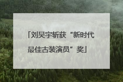 刘昊宇斩获“新时代最佳古装演员”奖