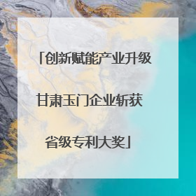 创新赋能产业升级 甘肃玉门企业斩获省级专利大奖