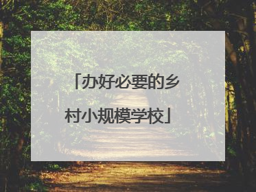 办好必要的乡村小规模学校