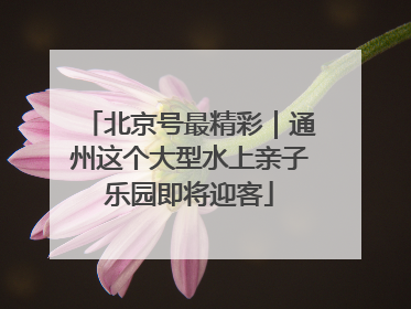 北京号最精彩｜通州这个大型水上亲子乐园即将迎客