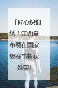 匠心织锦绣！江西夏布绣在国家级赛事斩获殊荣