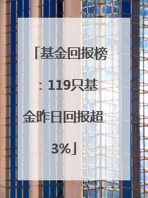 基金回报榜：119只基金昨日回报超3%