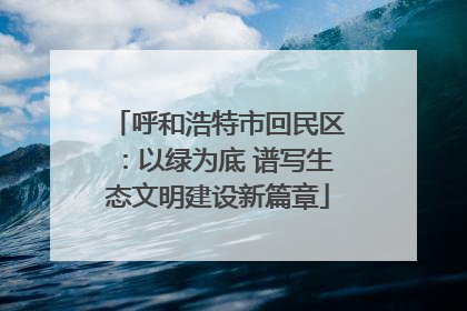 呼和浩特市回民区：以绿为底 谱写生态文明建设新篇章