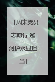 周末党员志愿行 巡河护水显担当