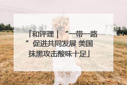 和评理｜“一带一路”促进共同发展 美国抹黑攻击酸味十足