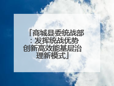 商城县委统战部：发挥统战优势 创新高效能基层治理新模式
