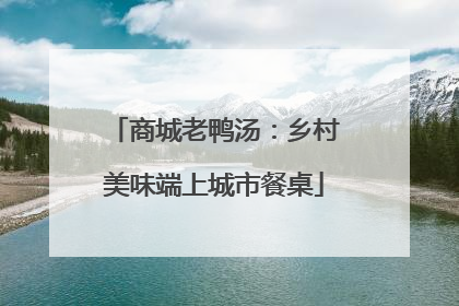 商城老鸭汤：乡村美味端上城市餐桌