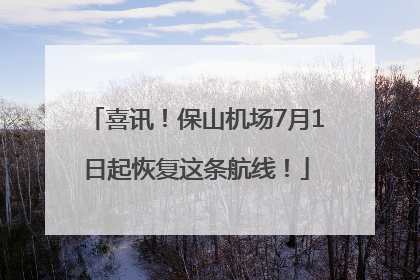 喜讯！保山机场7月1日起恢复这条航线！