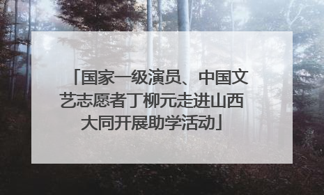 国家一级演员、中国文艺志愿者丁柳元走进山西大同开展助学活动