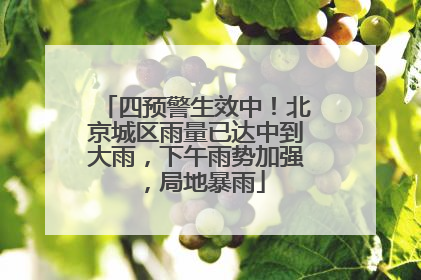 四预警生效中！北京城区雨量已达中到大雨，下午雨势加强，局地暴雨